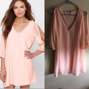 Lulus Shifting Dears Long Sleeve Dress Blush Pink
